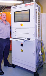 Engineering manager Andr&#233; Lindeque with the Cadasys testing system.